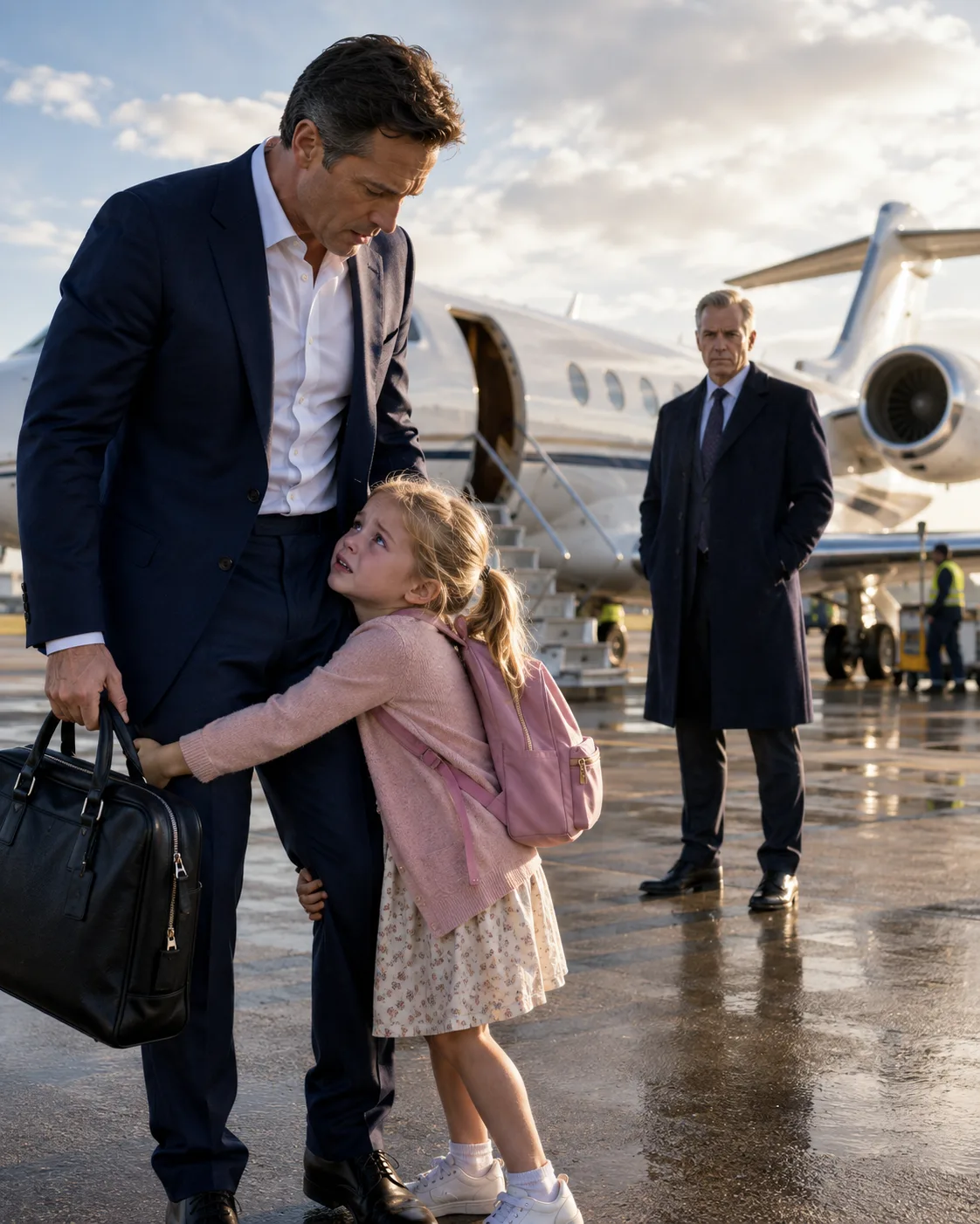 The Little Girl Begged Her Father Not to Board His Private Jet