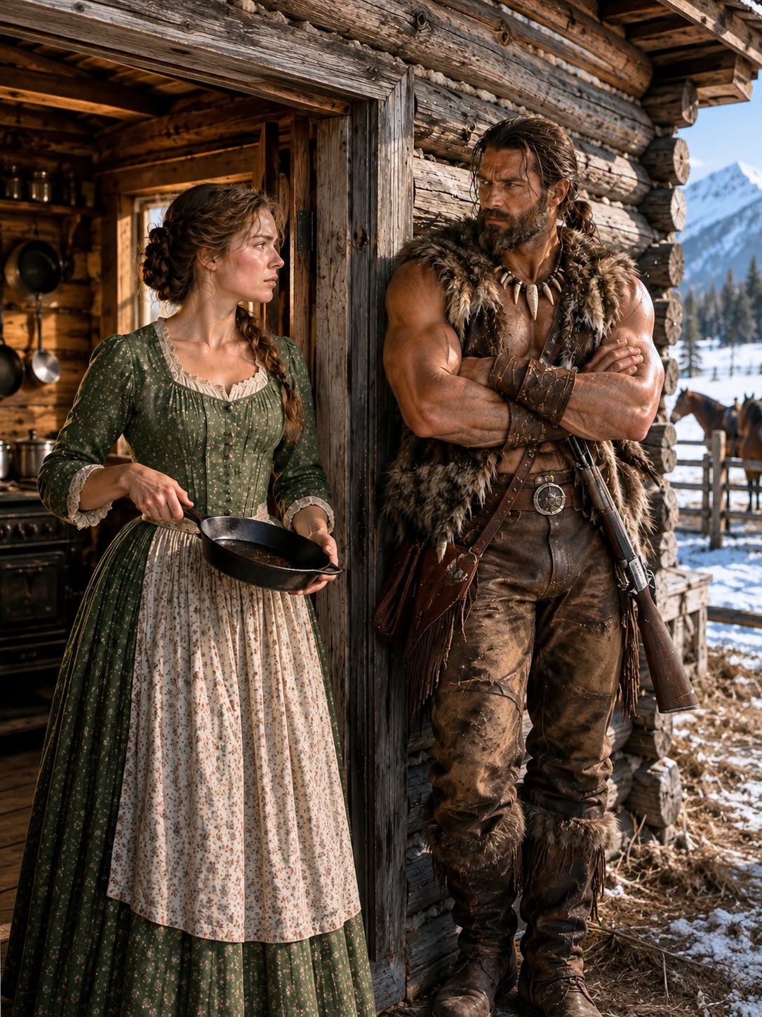 A Widow Offered to Cook for Shelter—Then She Found the Mountain Man’s Gun Beneath His Floor