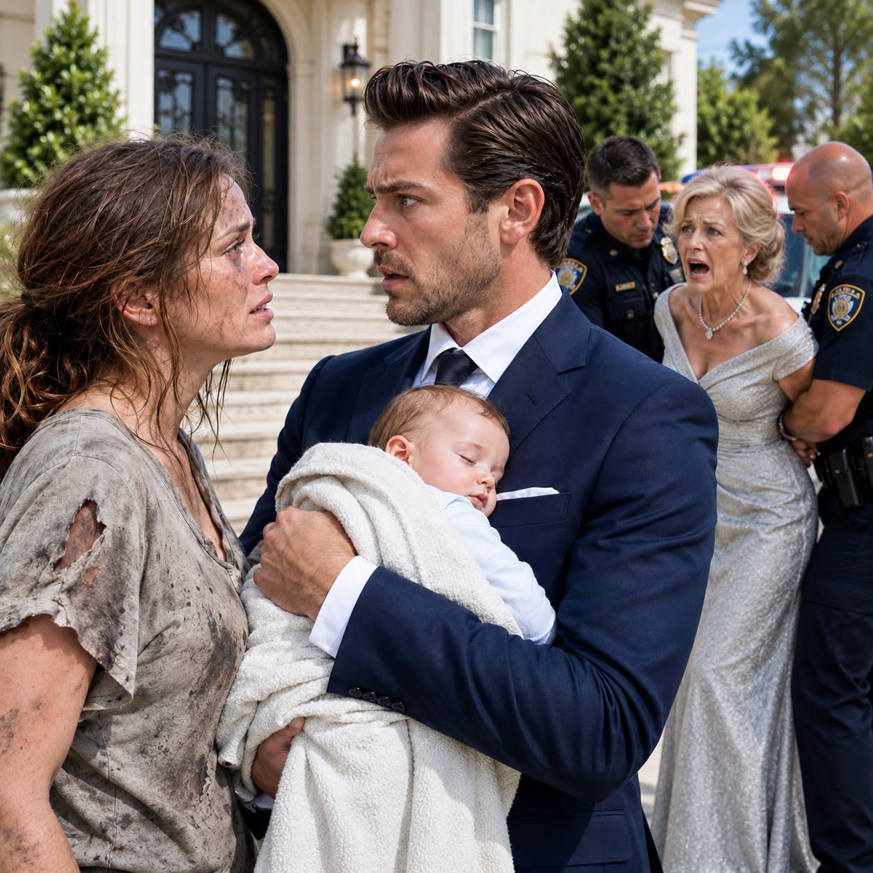 My Wife Was Declared Dead for Two Years—Then She Appeared Outside My Family’s Mansion Holding Our Daughter and Accused My Mother