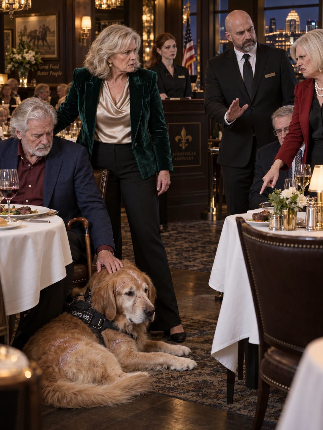 THE WOMAN WHO WANTED MY HUSBAND’S SCARRED SERVICE DOG GONE—UNTIL THE WHOLE RESTAURANT LEARNED WHY BOONE REFUSED TO LEAVE HIS SIDE