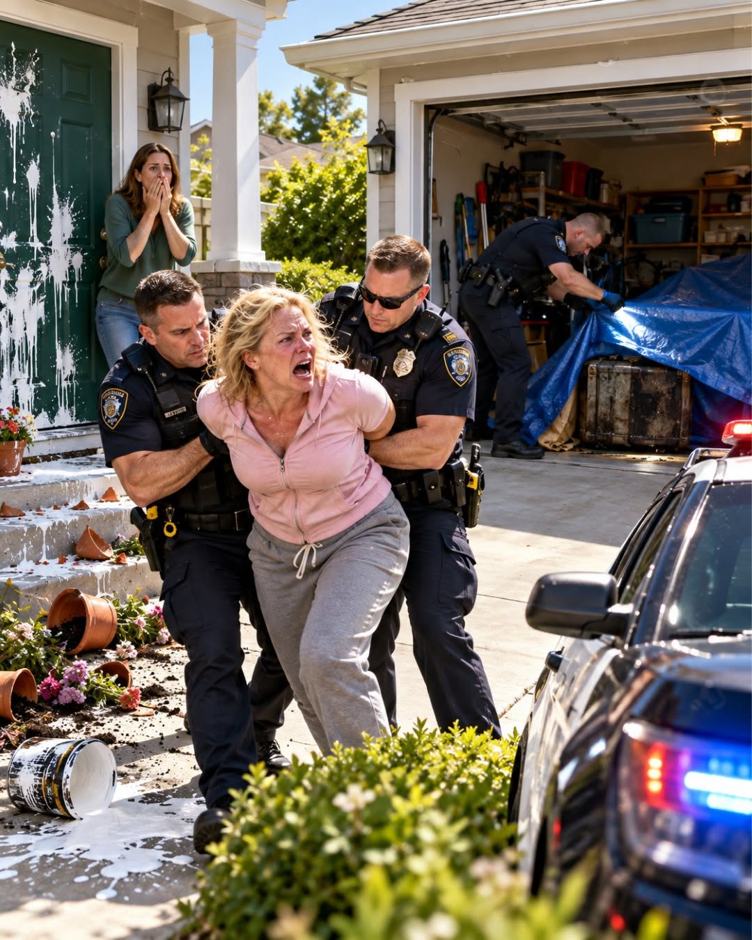MY NEIGHBOR REPORTED MY GREEN DOOR TO THE HOA—THEN MY CAMERA EXPOSED WHAT SHE HID UNDER A BLUE TARP