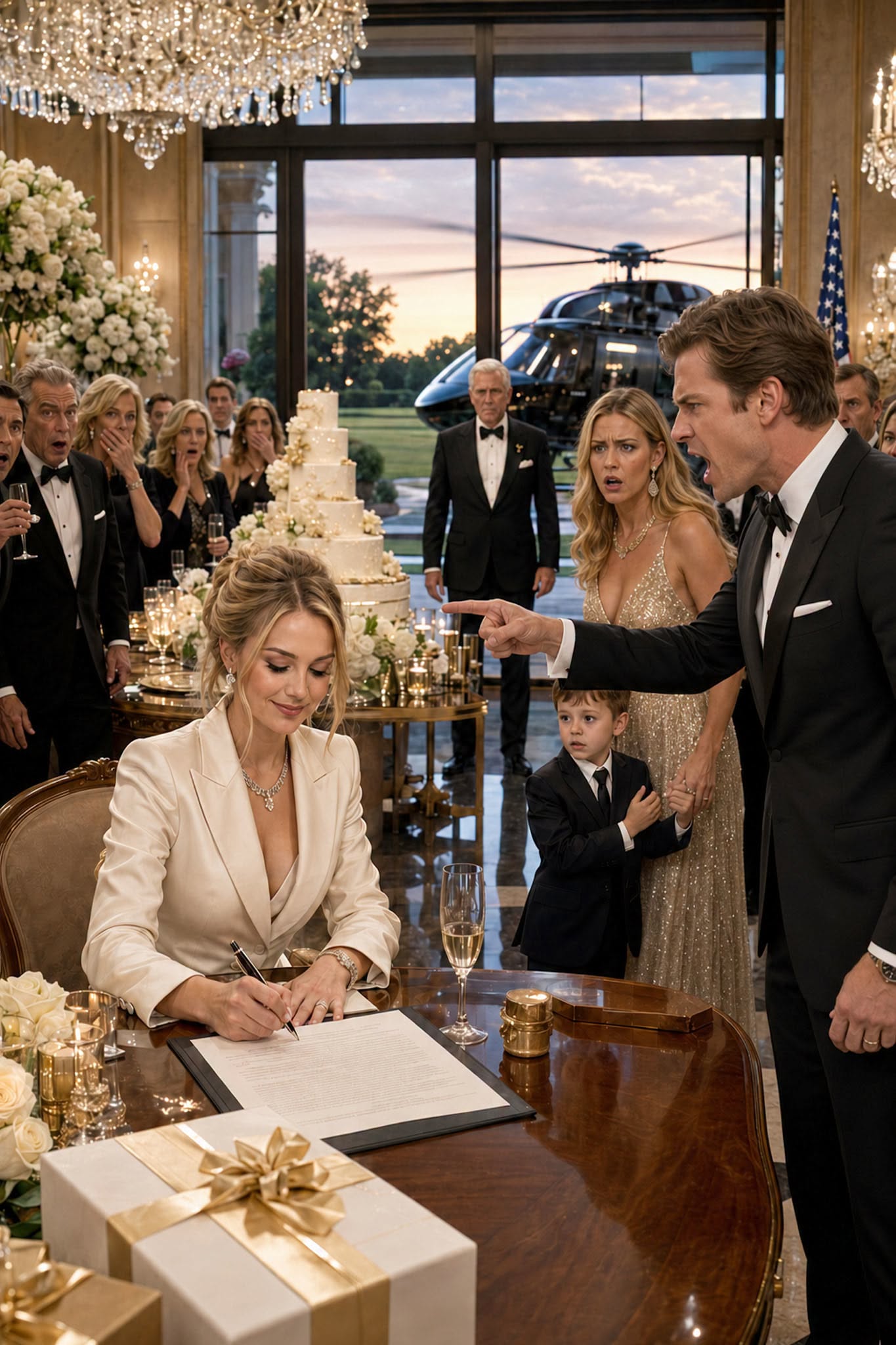 MY HUSBAND BROUGHT HIS MISTRESS AND THEIR SON TO HIS FATHER’S 70TH BIRTHDAY PARTY AND DEMANDED A DIVORCE—SO I SIGNED, SMILED, AND SAID, “DAD’S HELICOPTER JUST LANDED”