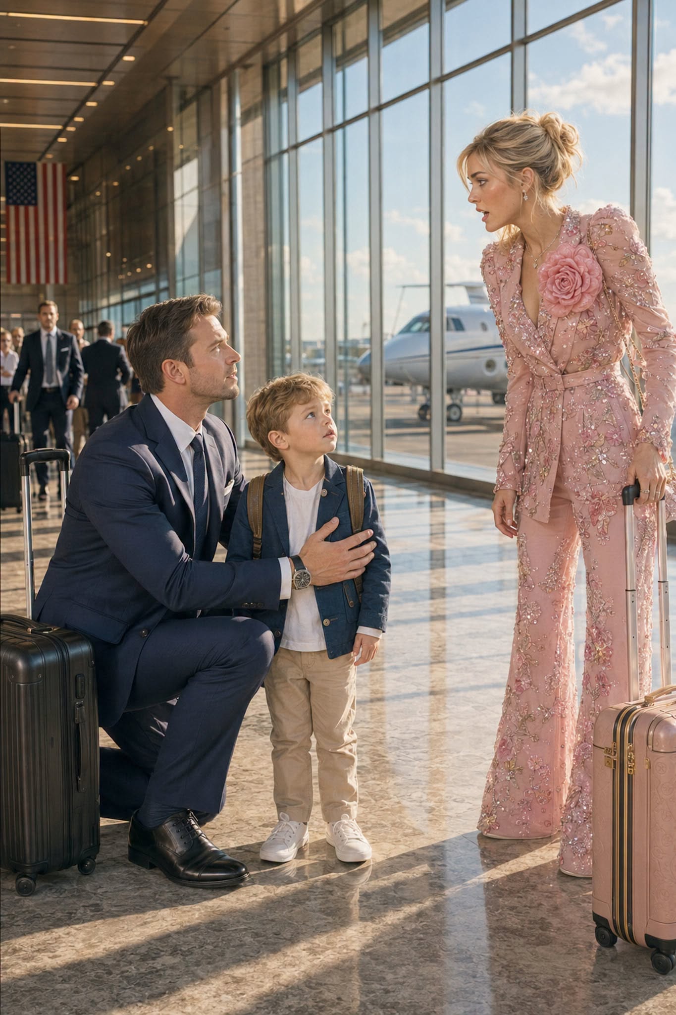 A BILLIONAIRE HELPED A LOST LITTLE BOY JUST BEFORE HIS FLIGHT—THEN HIS EX APPEARED, AND THE CHILD LOOKED AT HER AND ASKED, “MOMMY… IS HE MY DADDY?”