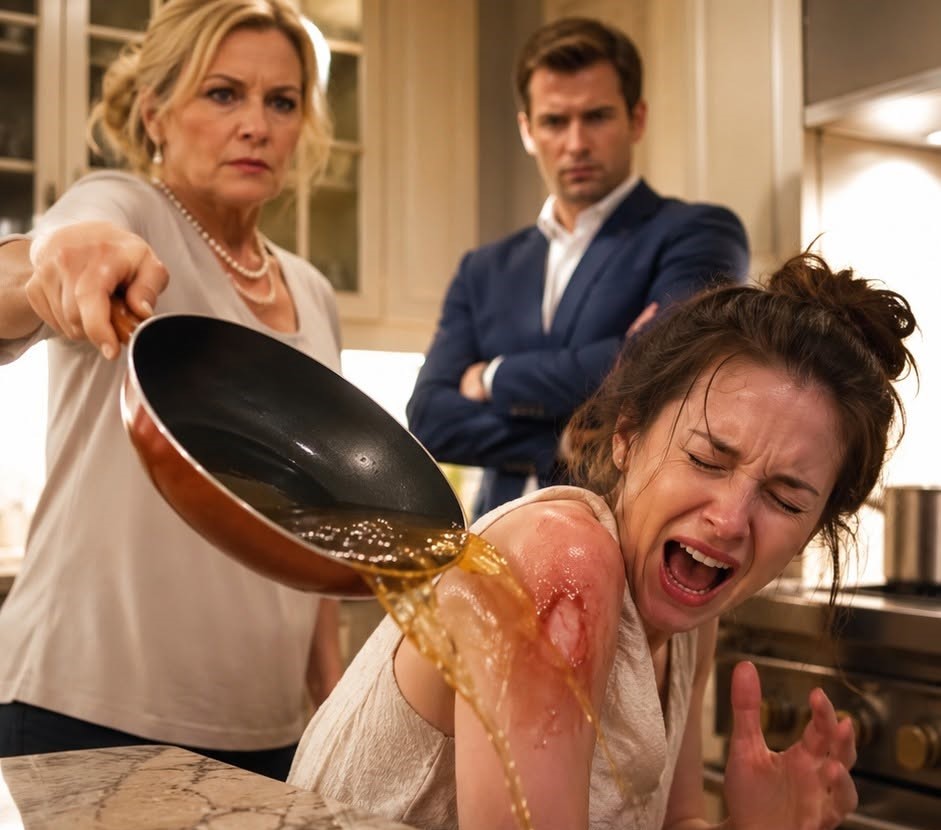 MY MOTHER-IN-LAW BURNED ME WITH HOT OIL AND MY HUSBAND TOLD ME TO STAY QUIET—THEN THE DOCTOR FOUND THE SEDATIVE THEY NEVER EXPECTED