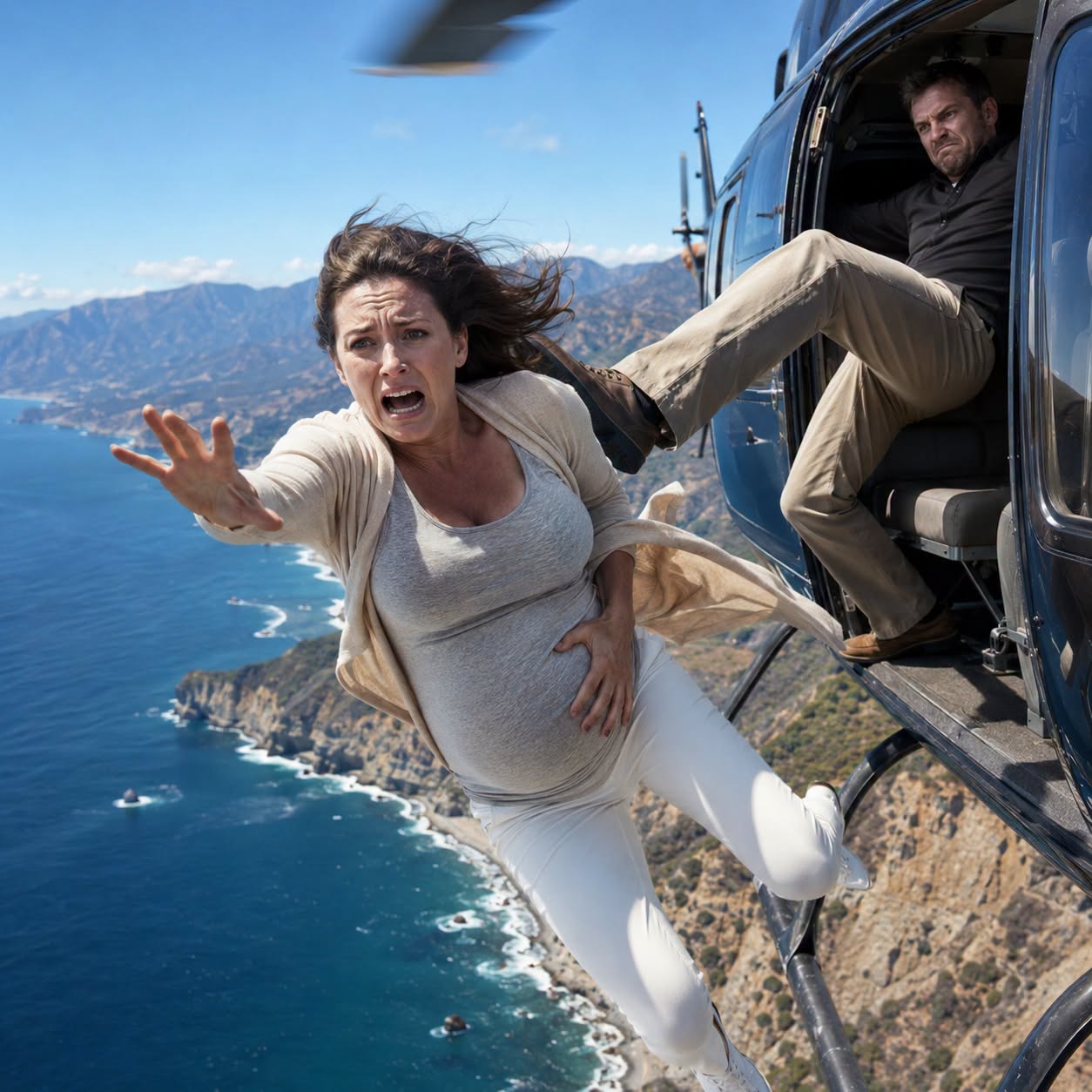 MY HUSBAND UNFASTENED MY HARNESS THOUSANDS OF FEET ABOVE THE CALIFORNIA COAST AND WHISPERED, “THE OCEAN WILL KEEP OUR SECRET”—HE NEVER SAW THE PARACHUTE HIDDEN BENEATH MY COAT