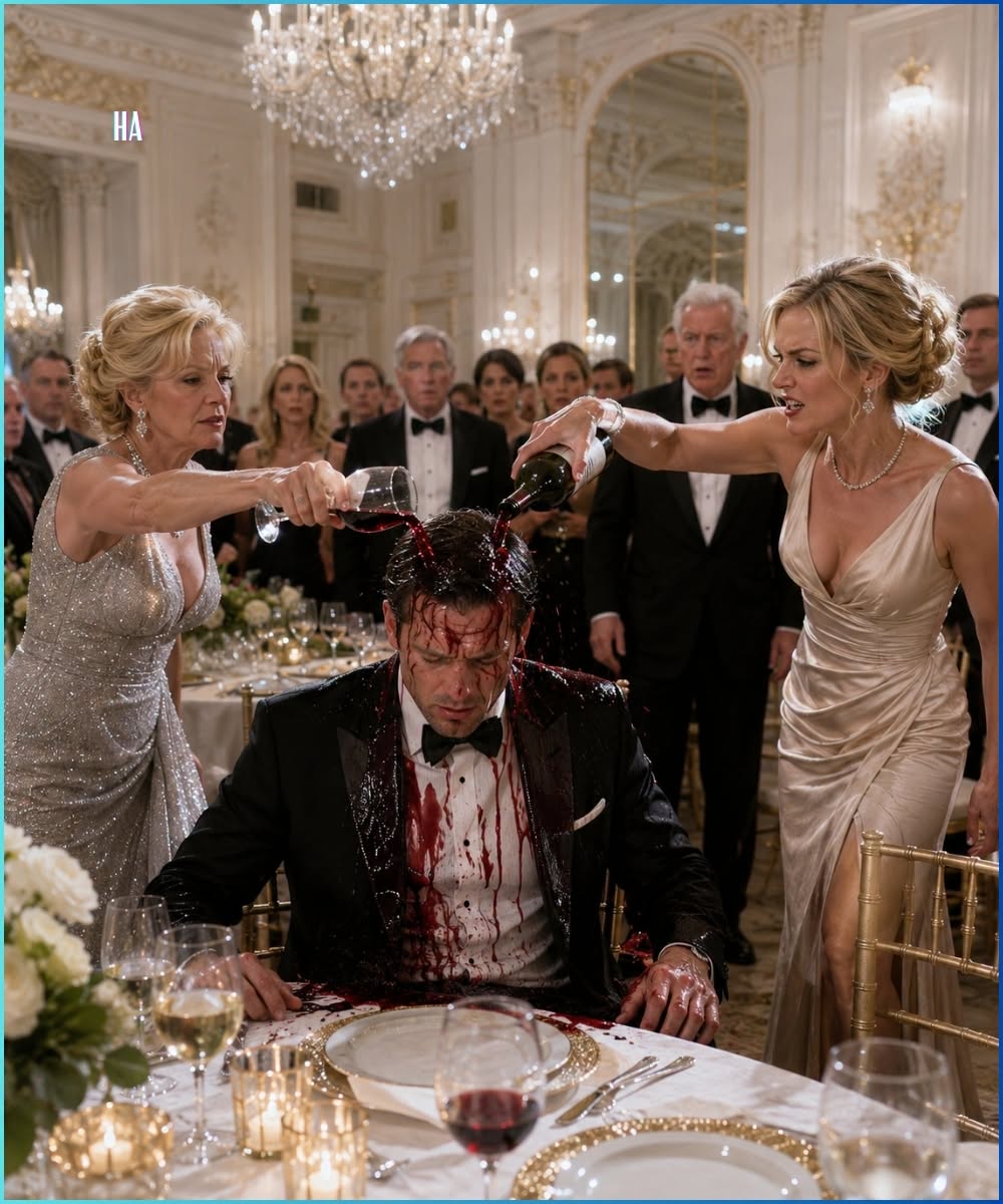 MY WIFE AND HER MOTHER POURED WINE ON ME AT A LUXURY GALA—THEN THE ENTIRE BOARD STOOD UP WHEN THEY REALIZED WHO I REALLY WAS