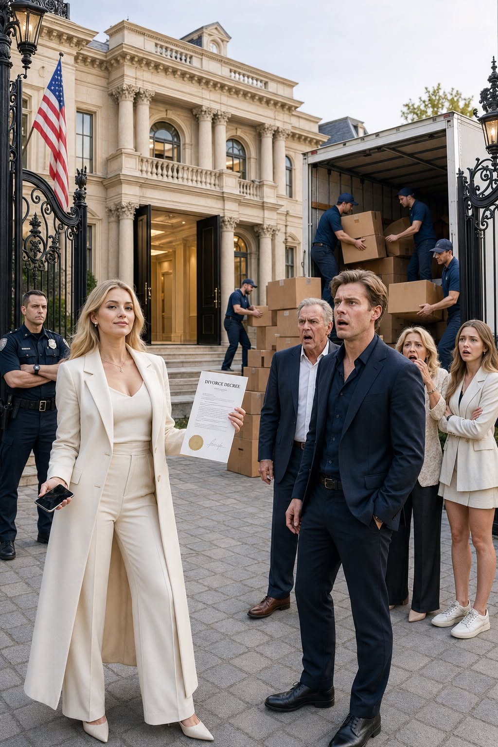 THE SECOND WE DIVORCED, MY EX’S FAMILY ARRIVED WITH MOVING TRUCKS TO TAKE MY CHICAGO MANSION—THEN THE GATES OPENED
