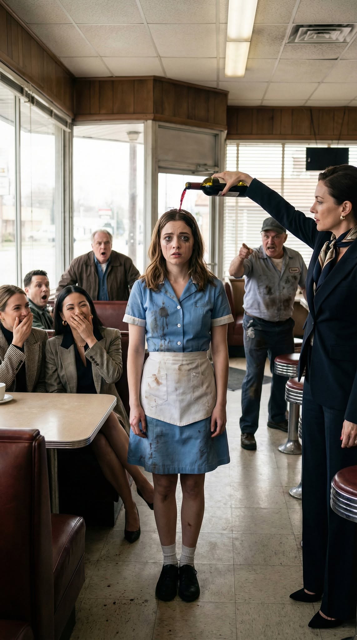 SHE POURED WINE OVER ME BECAUSE SHE THOUGHT I WAS JUST A WAITRESS—THEN THE ENTIRE STAFF SURROUNDED HER