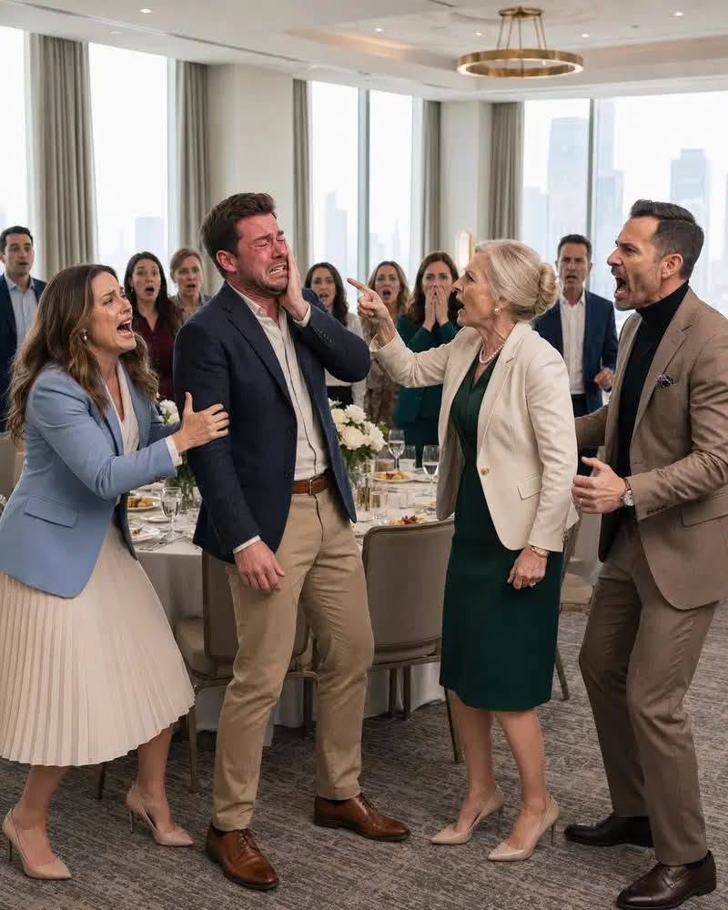 EXECUTIVE ATTACKED AT COMPANY DINNER AFTER FALSE THEFT ACCUSATION—THEN THE ACCUSER’S SON REALIZES HE JUST THREATENED HIS OWN BOSS
