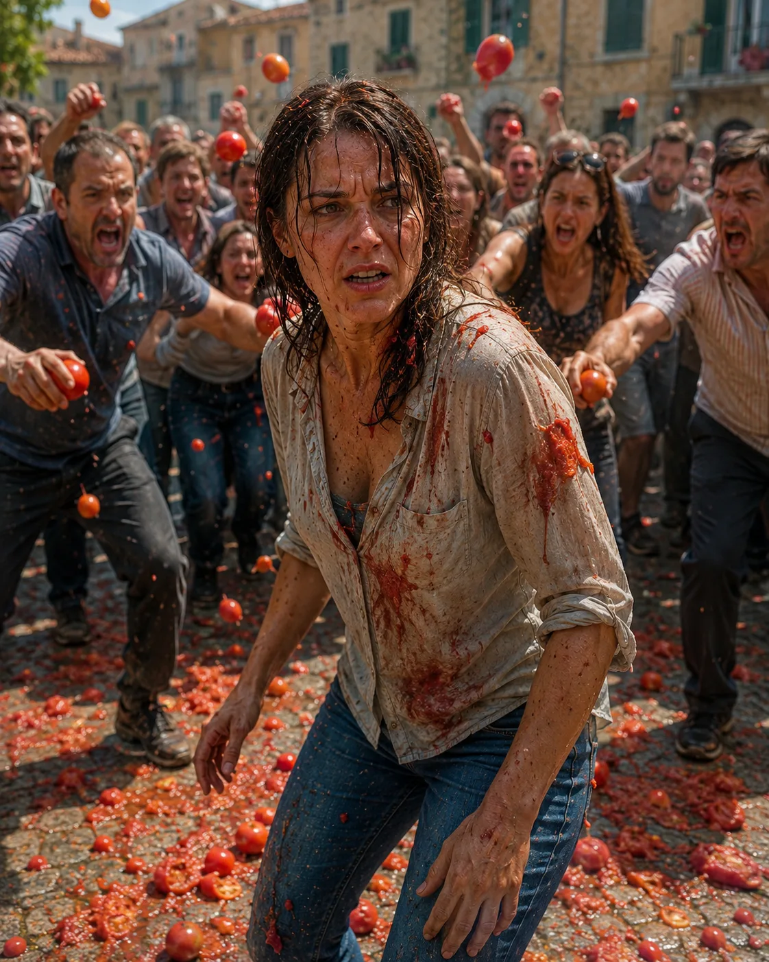 They threw tomatoes at me, thinking I was the "other woman," but it was all a scheme orchestrated by my husband's ex-wife.