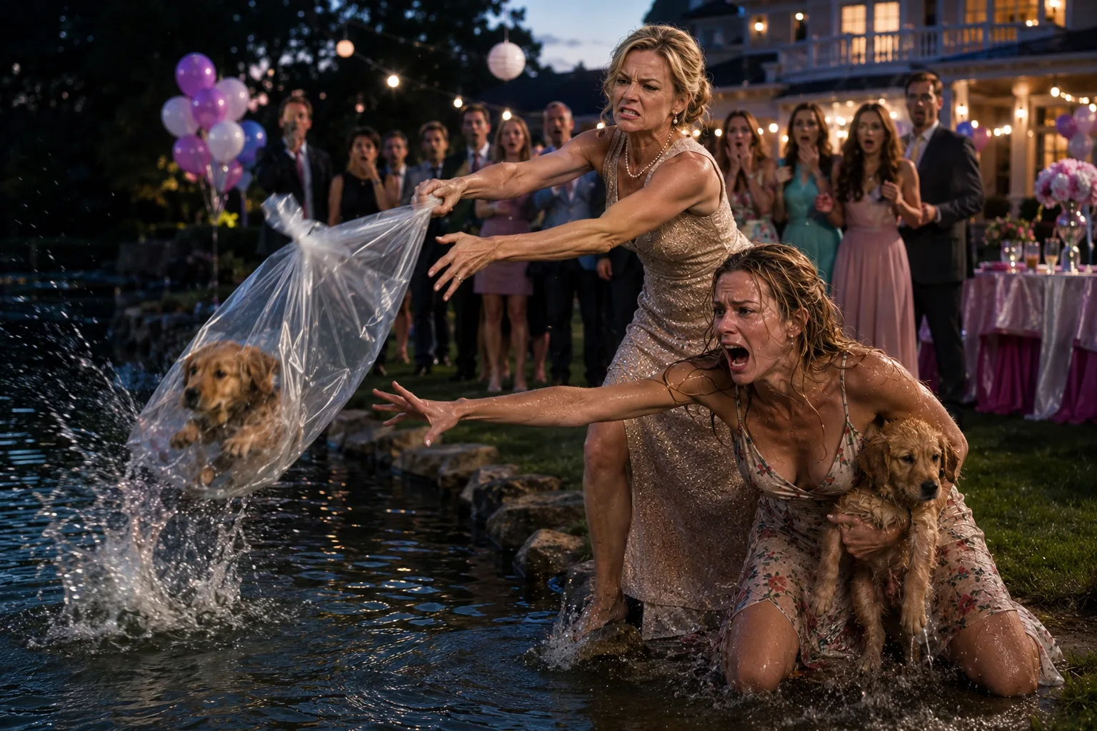 My mother threw my dog ​​into the lake because she didn't want it to ruin her party.