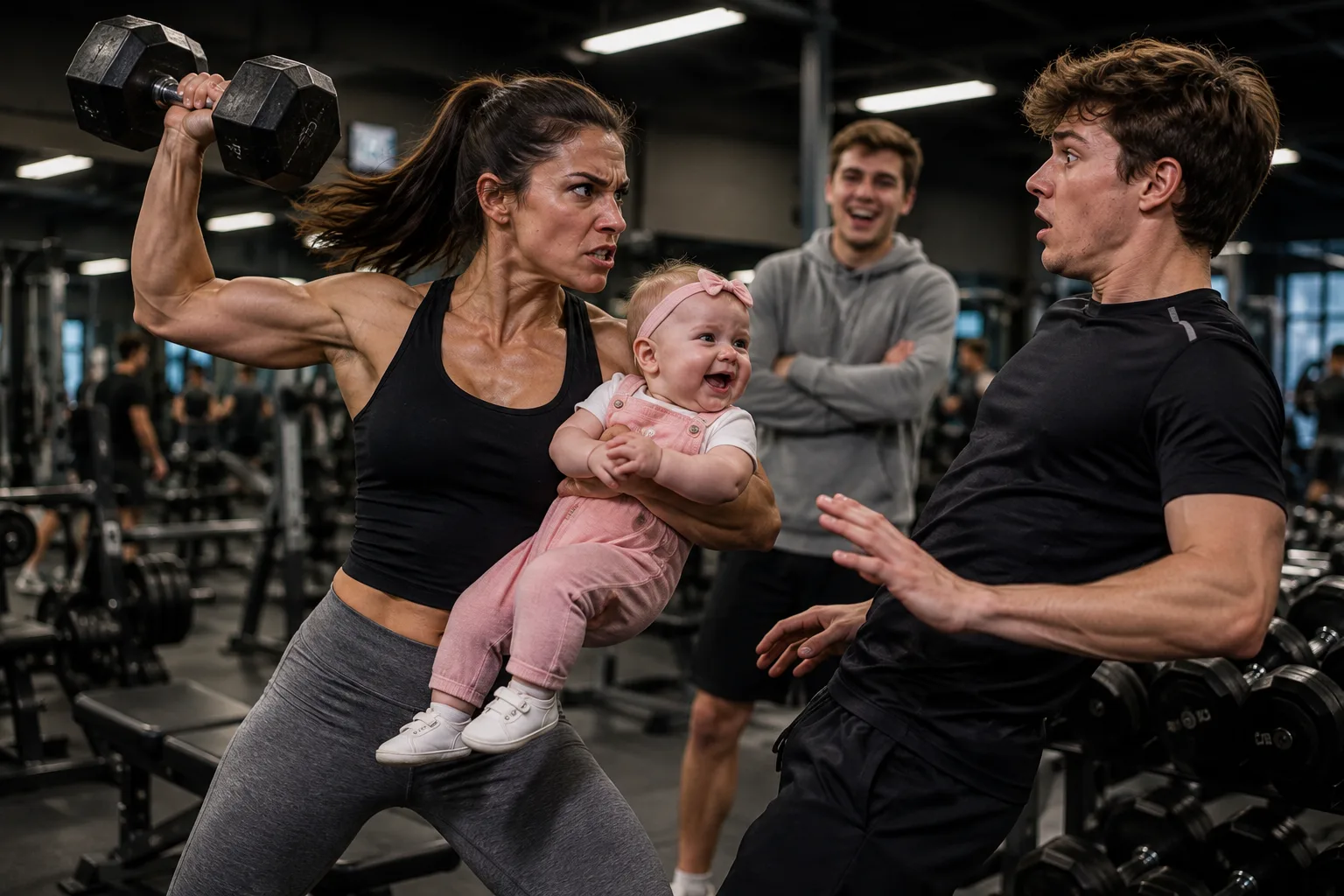 HE KICKED MY 1-YEAR-OLD BABY AT THE GYM AND LAUGHED—HE STOPPED LAUGHING WHEN HE FOUND OUT HER MOM WAS A COMPETITIVE WEIGHTLIFTER