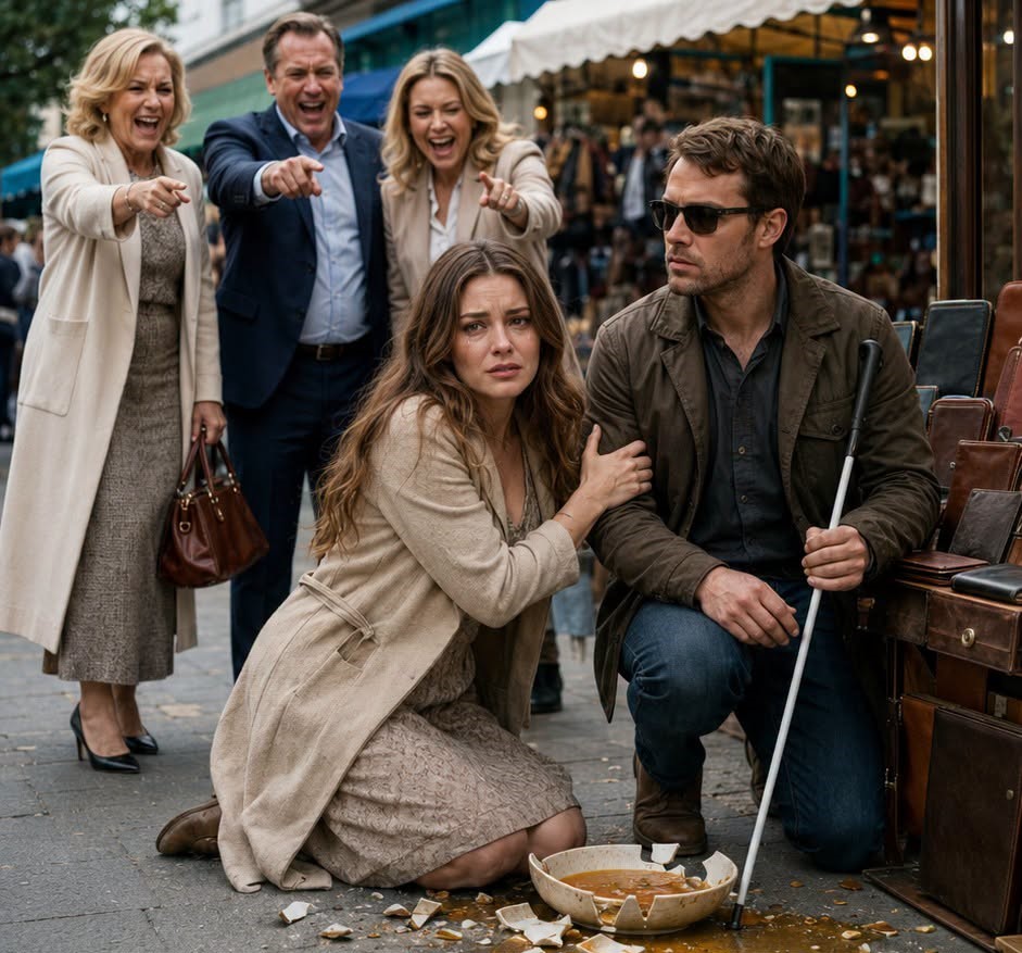 MY AUNT BEAT ME WHILE I WAS PREGNANT AND MOCKED MY BLIND HUSBAND — THEN HE CAUGHT HER CANE IN MID-AIR, TOOK OFF HIS GLASSES, AND SAID, “I SEE EVERYTHING”
