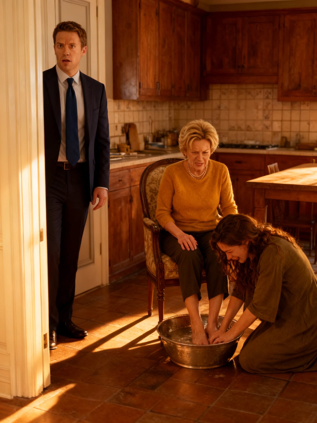 MY MOTHER-IN-LAW FORCED ME TO WASH HER FEET WHILE I WAS EIGHT MONTHS PREGNANT — THEN MY HUSBAND WALKED IN, SLAPPED ME, AND ASKED WHOSE BABY I WAS CARRYING