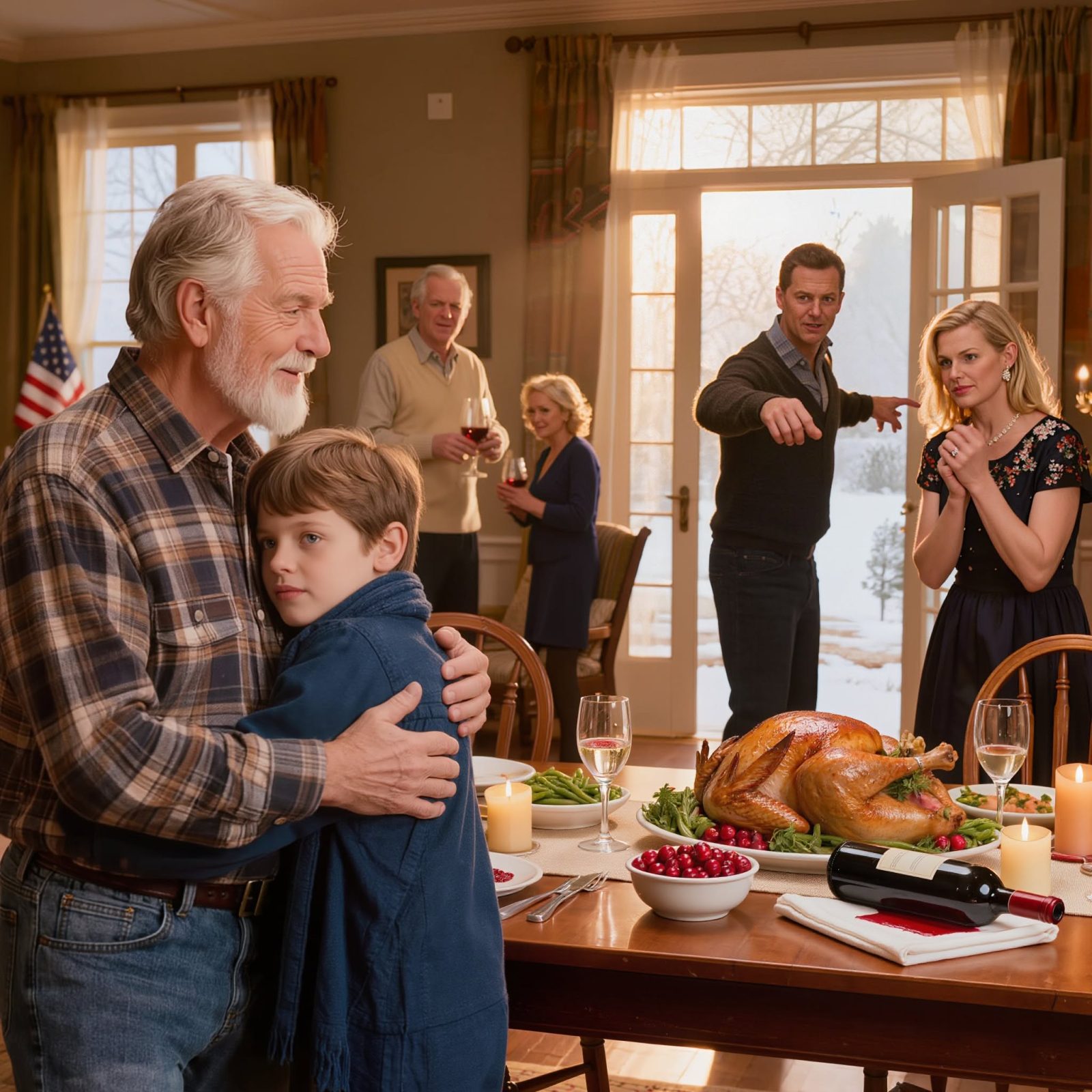 MY BROTHER THREW MY SEVEN-YEAR-OLD SON INTO THE FREEZING COLD ON THANKSGIVING — THEN ELI REPEATED ONE SENTENCE ABOUT MY EMPTY CHAIR THAT EXPOSED WHAT MY FAMILY HAD BEEN PREPARING FOR TWO YEARS