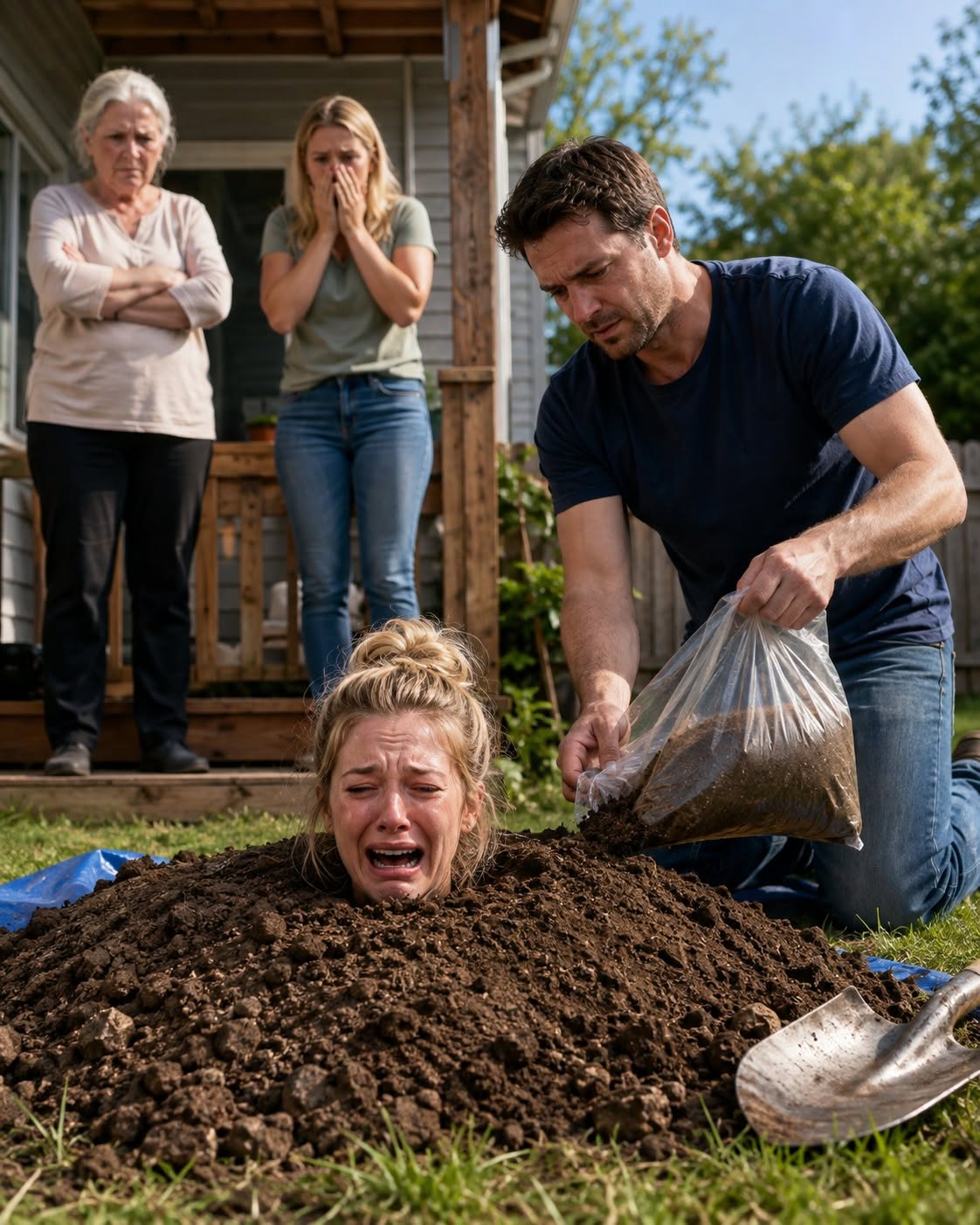 MY HUSBAND BURIED ME UP TO MY SHOULDERS WHILE I WAS PREGNANT TO FORCE ME TO SIGN A CLEAN-SOIL DISCLOSURE — THEN THE STRANGER AT THE GATE ASKED WHY HIS FAMILY HAD BEEN DIGGING UNDER OUR YARD FOR TWENTY YEARS