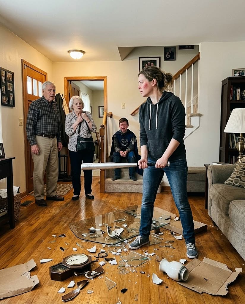 My father smashed my twelve-year-old son’s handmade airplane in front of me and told him to stop crying over “useless junk.” When I grabbed a baseball bat and threatened to destroy every antique in his living room, my mother suddenly went pale and begged me not to touch one particular clock. I thought she was protecting the most valuable thing they owned. Then I found a hidden compartment inside it containing a deed, a trust agreement, and a letter from my dead husband proving my parents had been living for years inside a house they had secretly sold to him—and that my son, the boy they mocked, might legally own far more of their precious collection than they ever admitted.