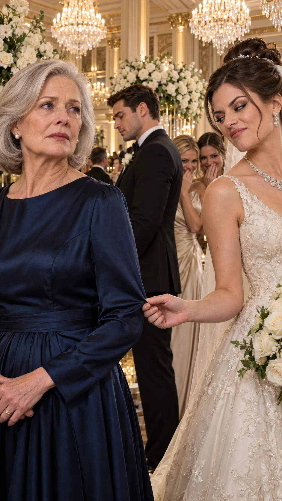 She Mocked My Navy Dress at Her Wedding—Then the Ballroom Screen Revealed the Secret I Never Planned to Tell