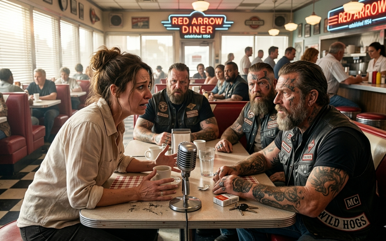 PART 3: The wail of the sirens outside grew deafening, the red and blue strobes slicing through the dust-moted air of the diner like blades.