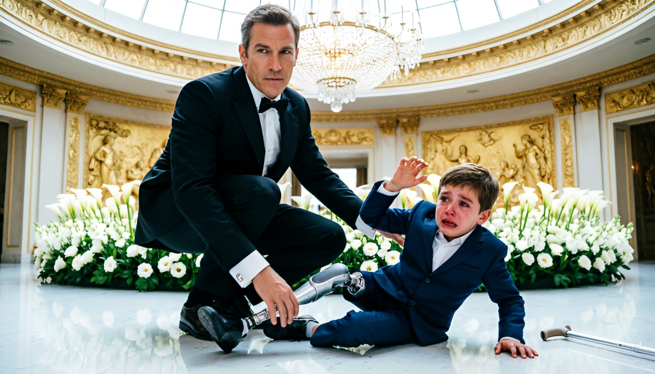 A billionaire looked down at a nine-year-old boy’s prosthetic leg—and kicked it in front of a room full of millionaires.