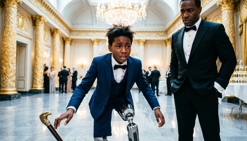 Billionaire Kicks 9-Year-Old Boy’s Prosthetic Leg in Front of 100 Millionaires—Then Realizes What the Boy Stole