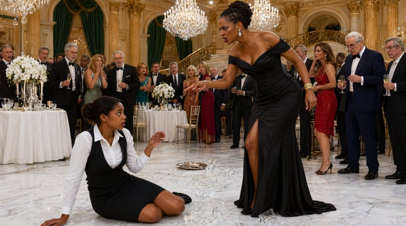 The ballroom was packed. Crystal chandeliers. Designer gowns.