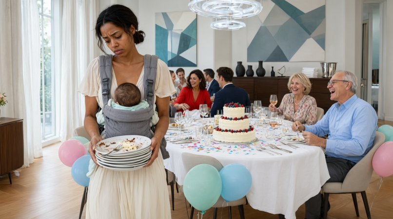 My mother humiliated my wife on our son's first birthday, forcing her to serve everyone while caring for our sick baby.