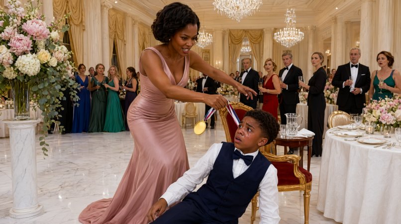 Melisande tore Ivo's medal from around his neck, shoved him off the decorated chair, and placed it on her own daughter.