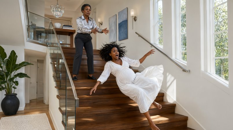 My Mother-In-Law Shoved My Eight-Month-Pregnant Body Down The Stairs—Then Told My Husband A Lie I Never Saw Coming.