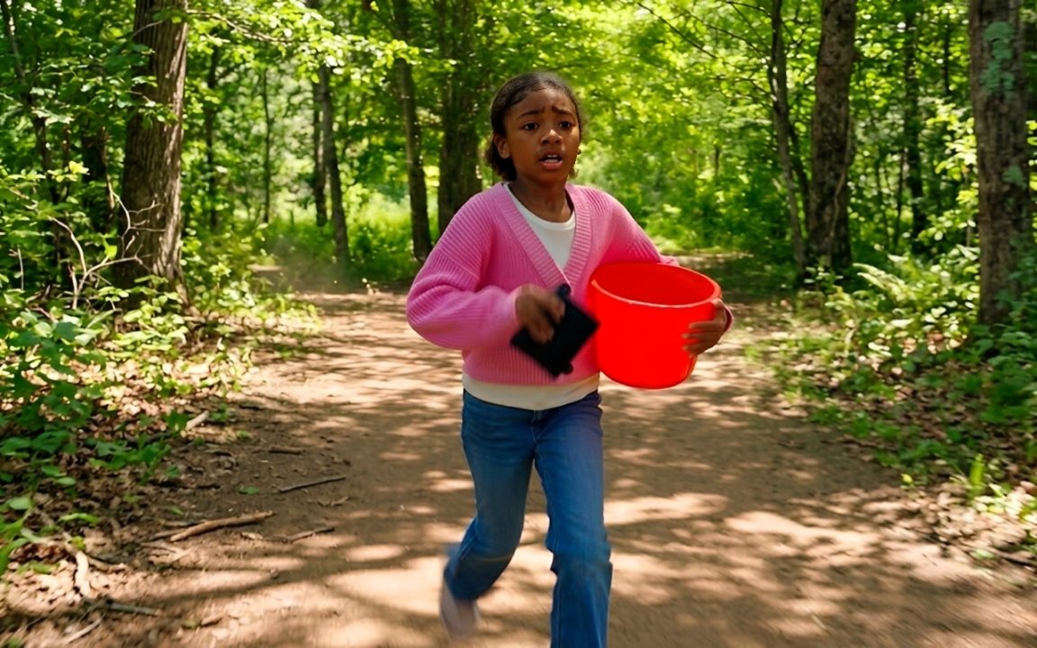 The little girl's sneakers slapped rhythmically against the concrete path