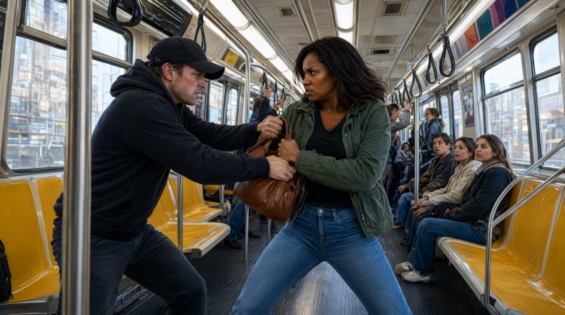 The metallic screech of wheels grinding against the subway tracks echoed through the crowded train car.