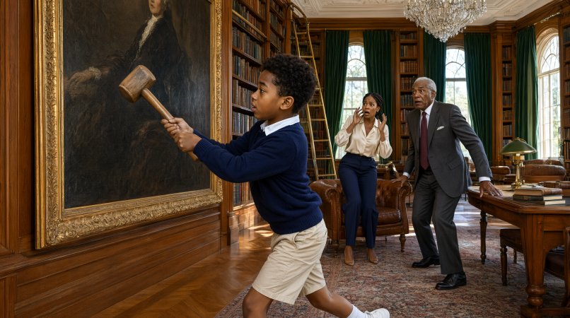 Eleven-year-old Eli Carrow hears three knocks behind a giant family portrait in his grandfather's Hudson Valley mansion and smashes the frame open.