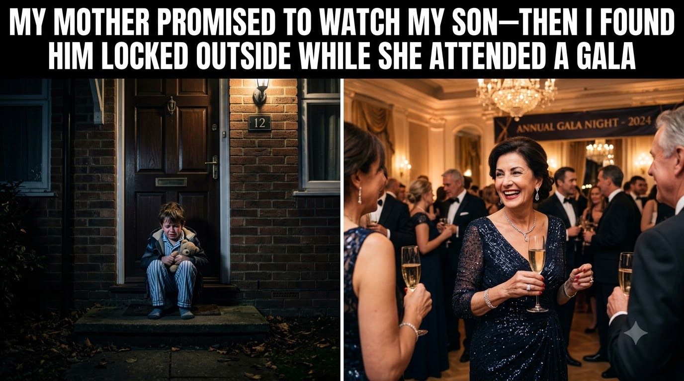 MY MOTHER PROMISED TO WATCH MY SON—THEN I FOUND HIM LOCKED OUTSIDE WHILE SHE ATTENDED A GALA