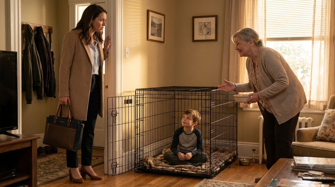 I Came Home From Work And Found My 7-Year-Old Son Locked Inside Our Dog Kennel. Then My Mother-In-Law Smiled And Told Me Why She Put Him There.