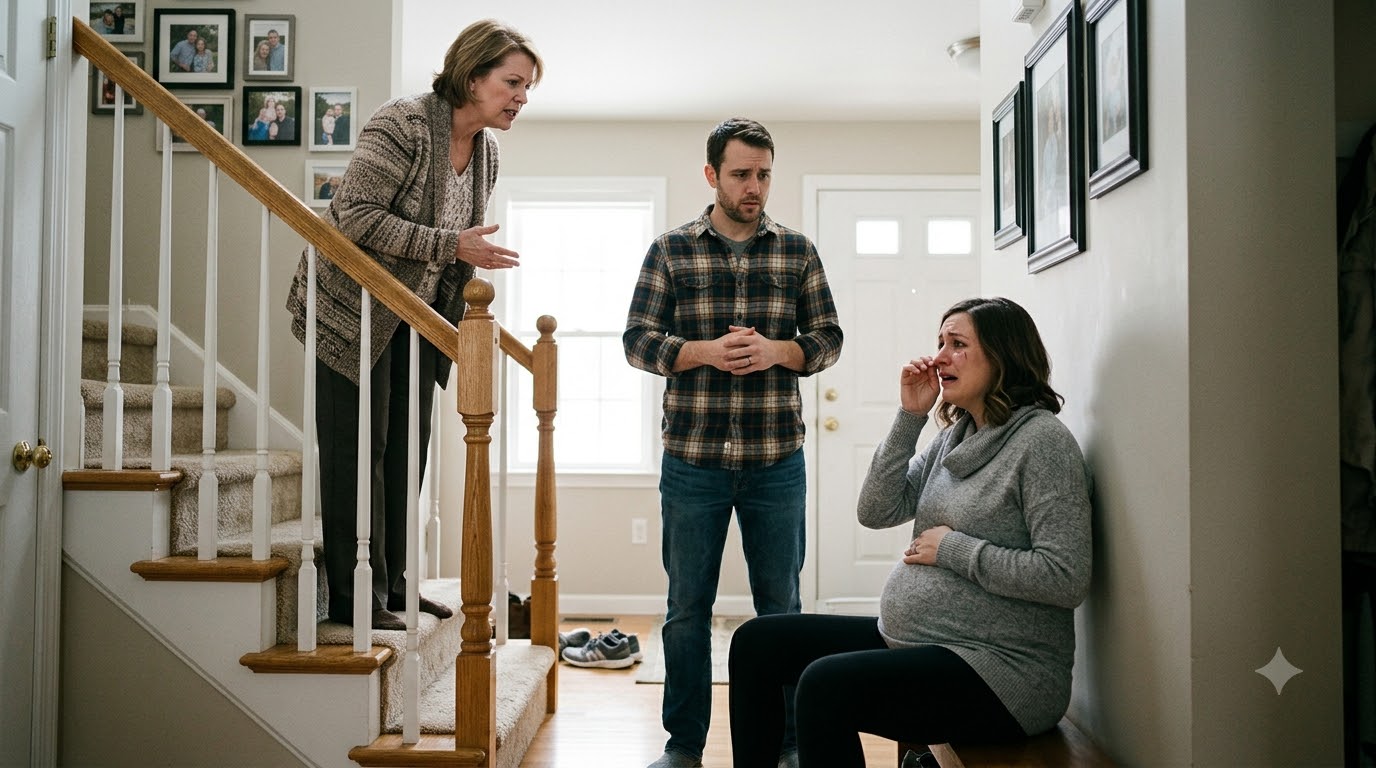 My mother-in-law shoved me down the stairs while I was eight months pregnant—then told my husband I had thrown myself down to frame her.