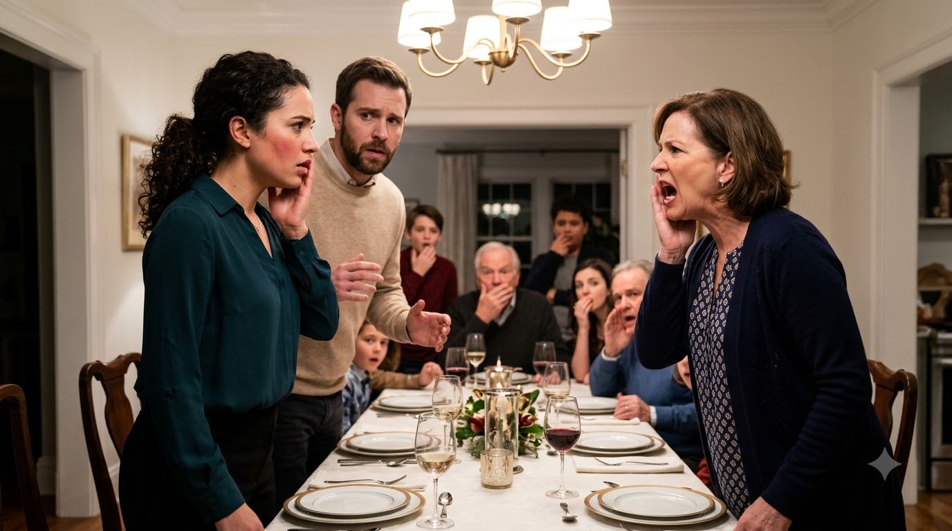 My mother-in-law slapped me across the face in front of my husband’s entire family—so I slapped her back, and the secret she screamed afterward changed my marriage forever.