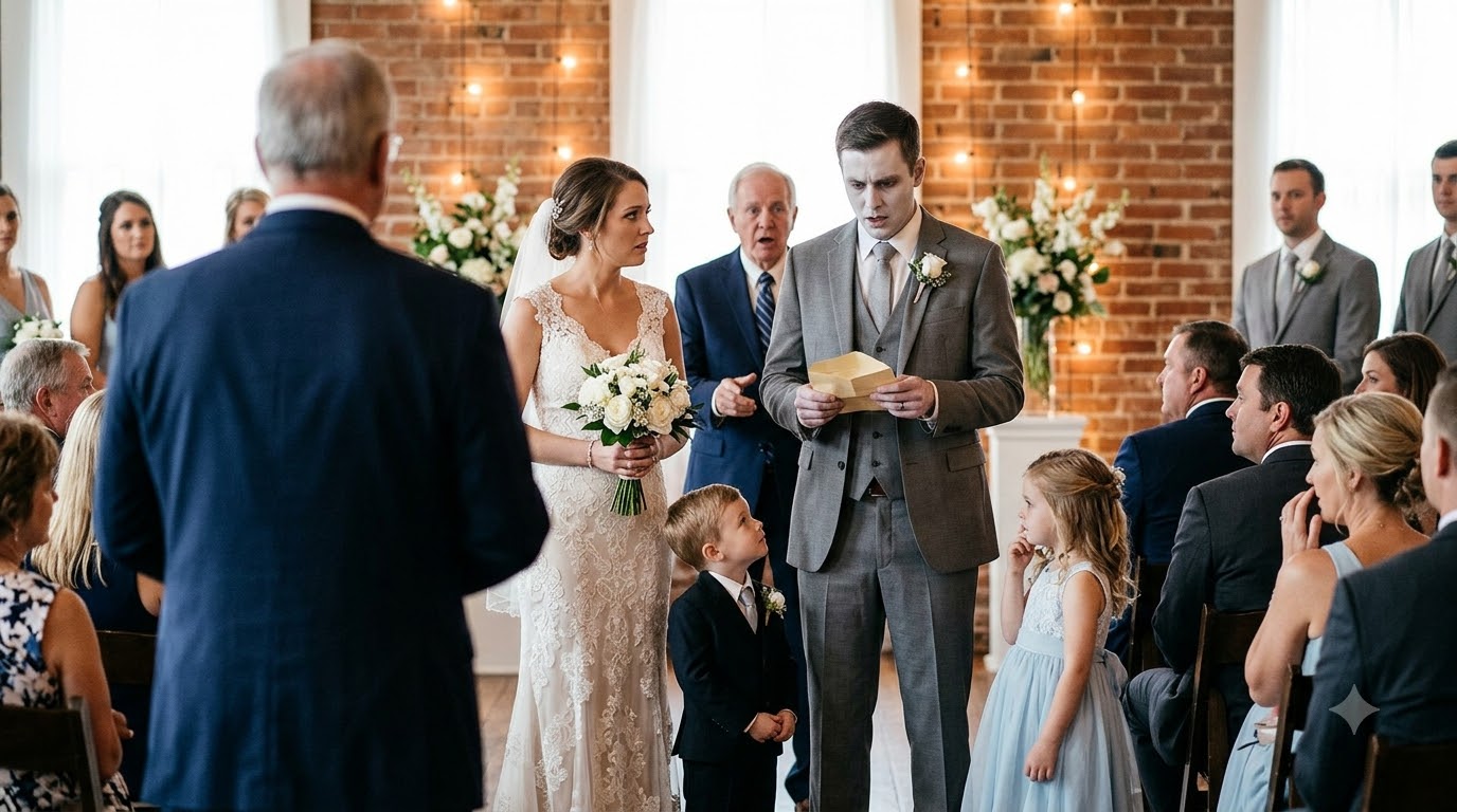 I was seconds from saying “I do” at my Nashville wedding when two small children walked down the aisle carrying a letter for my groom—and his face went dead white.