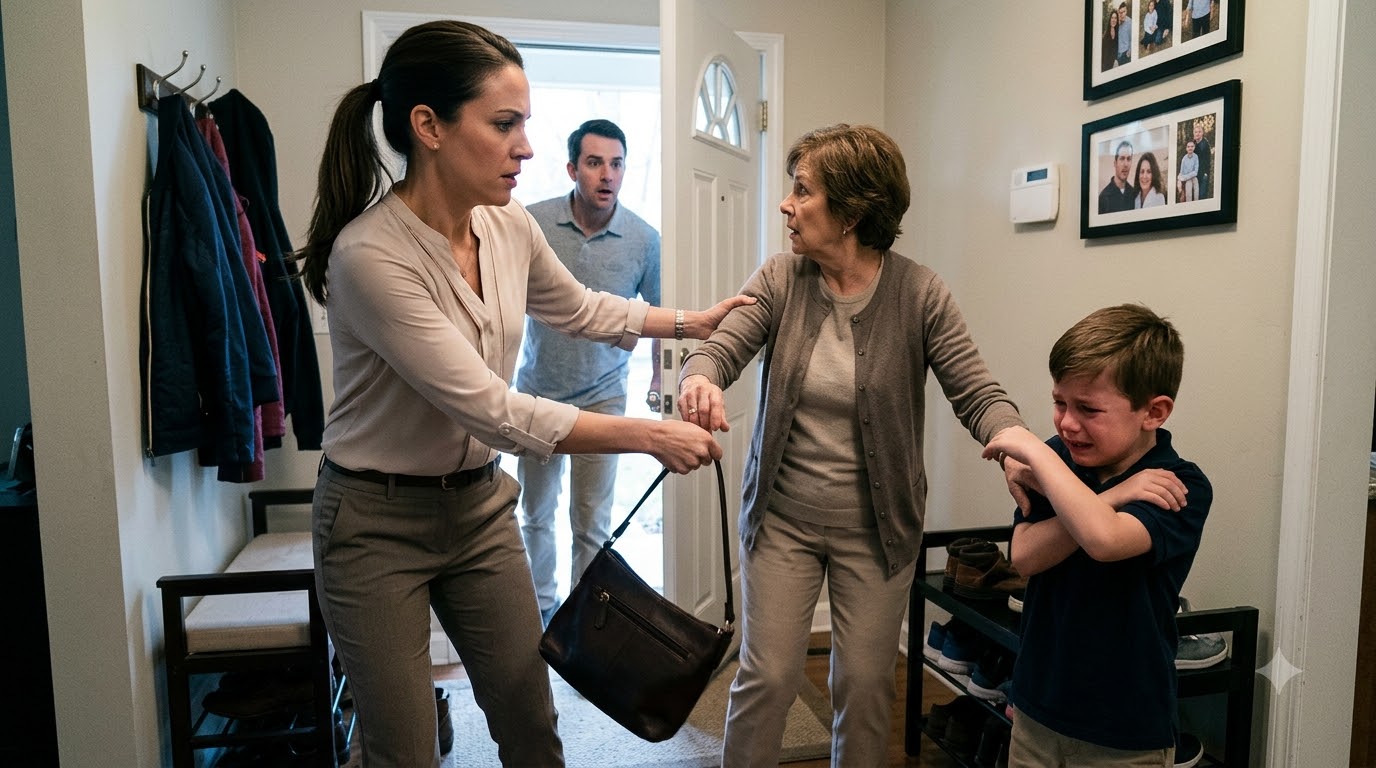 "My husband and I came home from work early and found his mother hitting our eight-year-old son—before I even dropped my purse, I was already pulling her away from him.