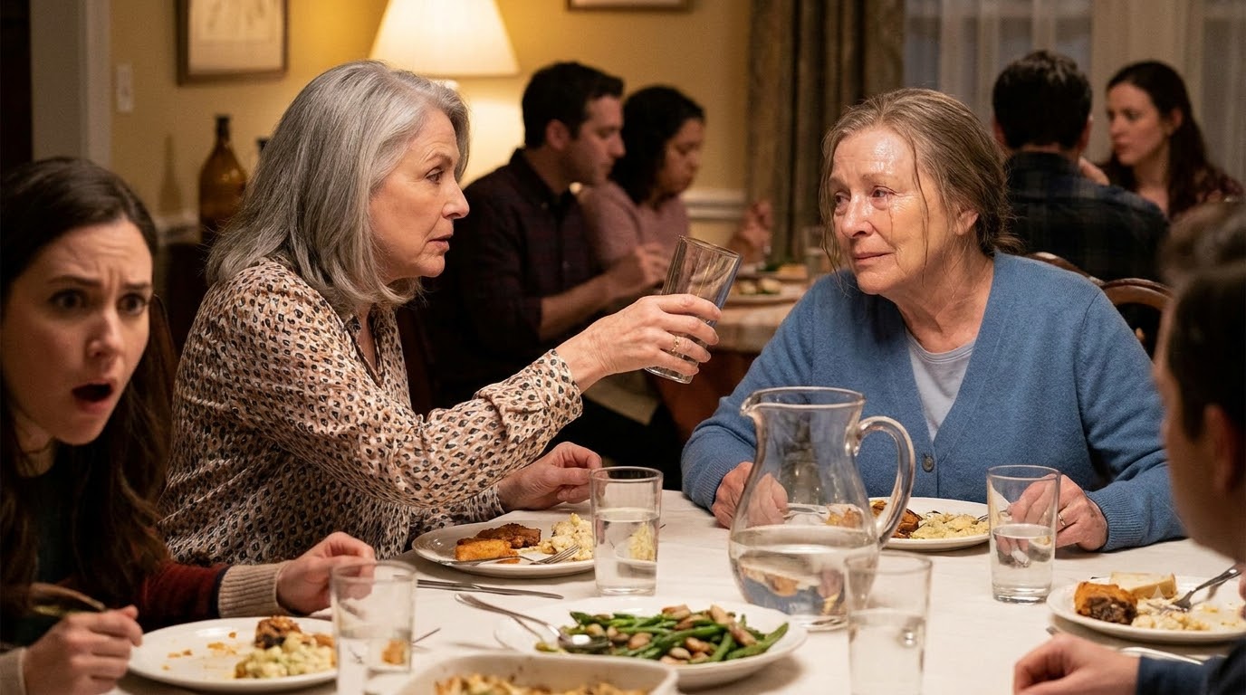 My Mother-in-Law Threw Water in My Mom’s Face at Dinner—Then My Mom Quietly Asked Her One Question