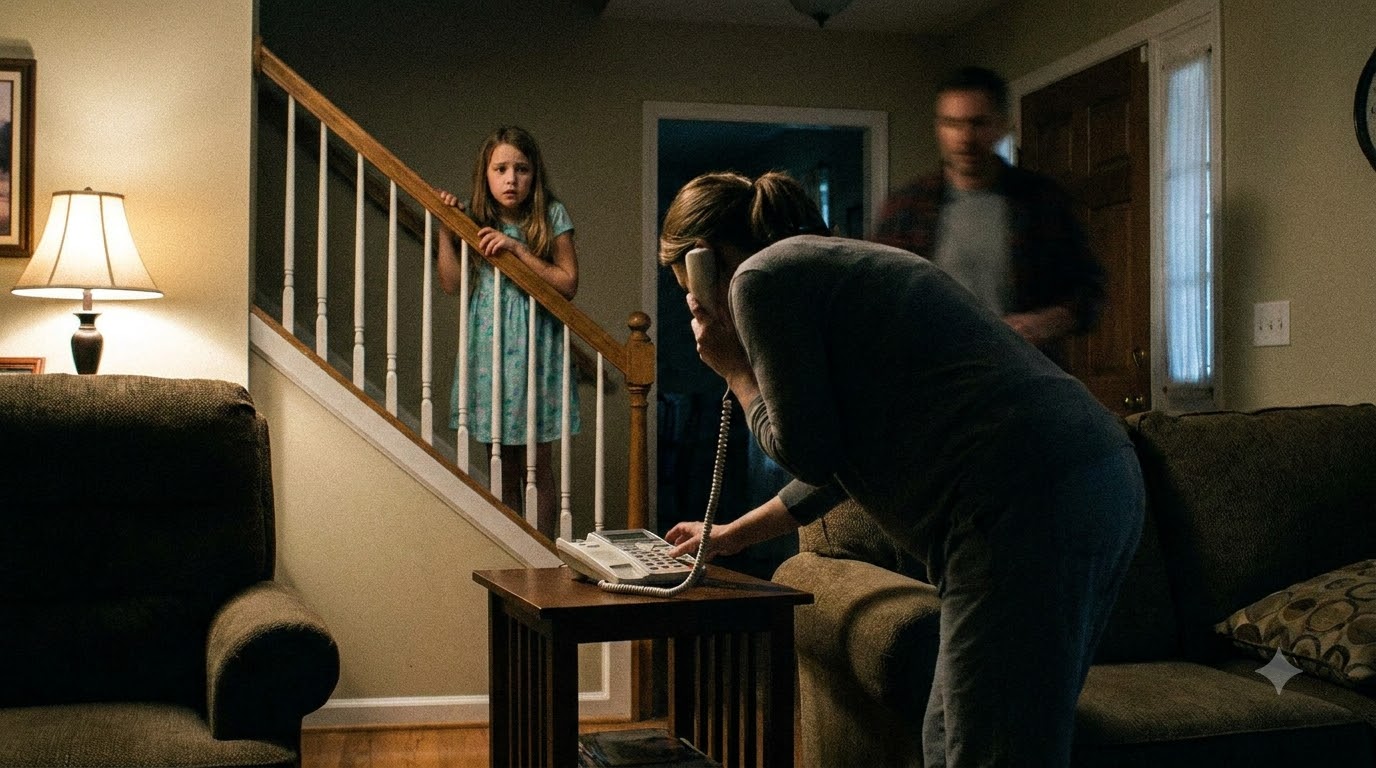 My husband lunged at me in front of our eight-year-old daughter—and while he was hitting me, she ran upstairs, grabbed my phone, and called the one person he feared most.