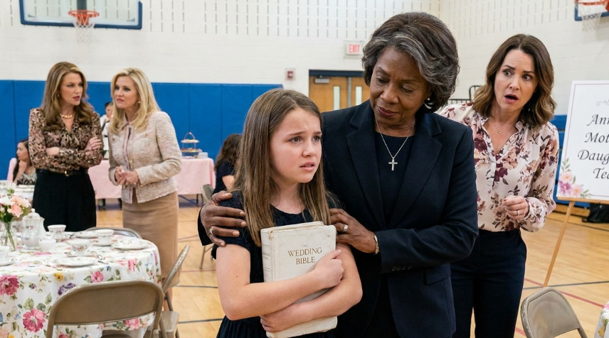 t14.I Sent My Motherless Daughter To The Annual School Tea Party With Her Late Mom’s Most Sacred Heirloom. When I Peered Through The Gymnasium Doors And Saw The Other Mothers Smirking At Her Empty Hands, The Rage That Consumed Me Was Indescribable.
