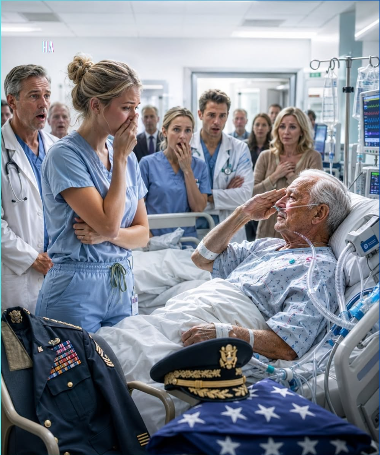 Everyone laughed when the nurse said she knew the dying general until he saluted her in front of the entire ICU