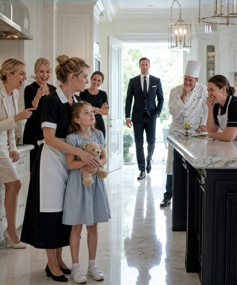 Everyone Laughed at the Maid’s Little Girl Until the Billionaire Walked Into the Kitchen and Changed Her Life