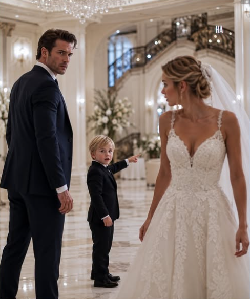 The toddler pointed behind the bride and showed her millionaire father the truth he had been too broken to see