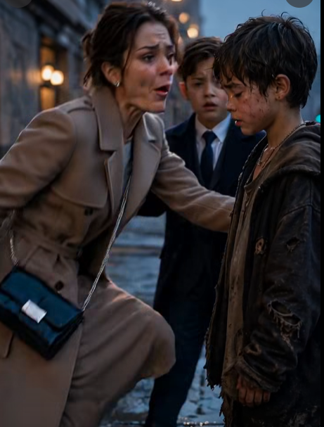 “I Hugged a Freezing Street Boy—Seconds Later, My Mother Collapsed and Called Him Her Son… So Who Was I All Along?