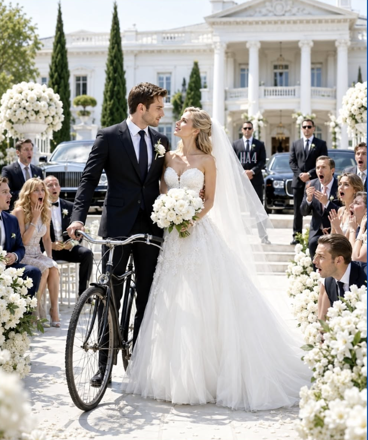 they laughed when her groom arrived on a bicycle, then the richest man in america called her his wife