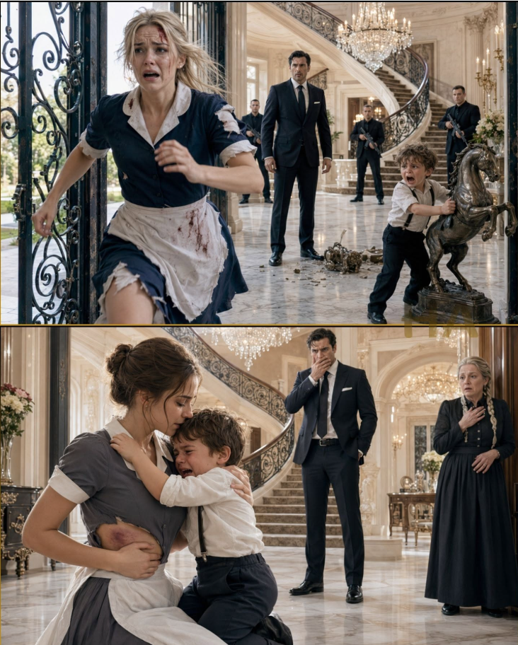 Shy maid knelt before the little son of the most billionaire feared man, and when he whispered