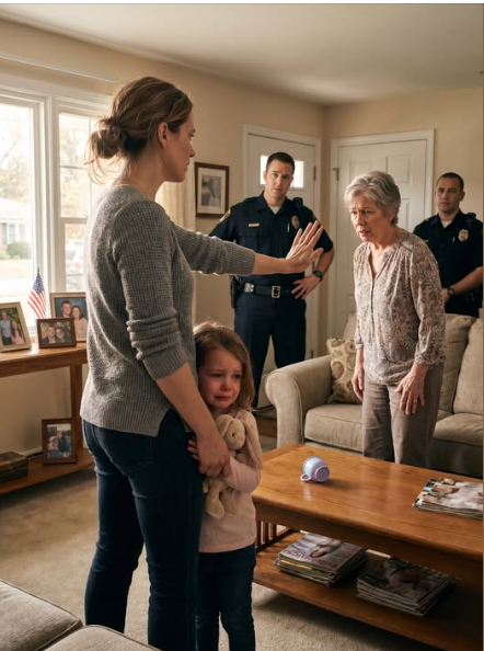 I came home a day early and found two police officers in my living room, calmly questioning my 5-year-old daughter over a toy