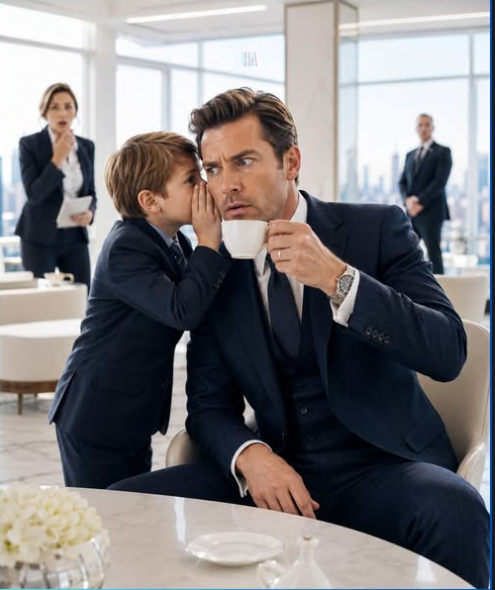 The Billionaire Lifted His Coffee to His Lips Until a Little Boy Whispered Four Words That Saved His Life “Check your coffee, sir.”