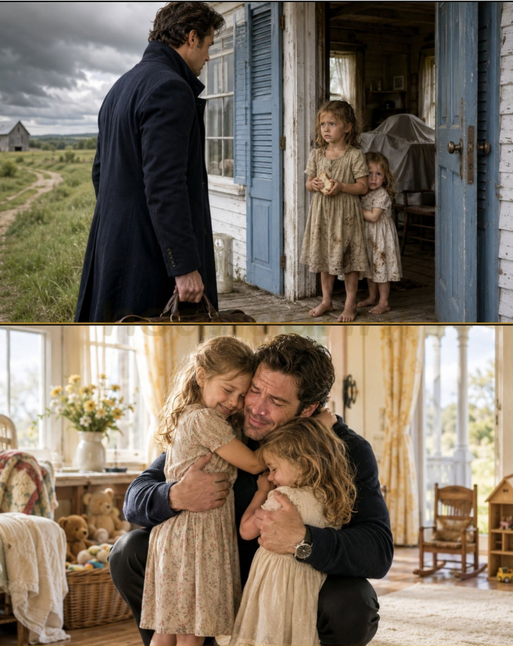 Tell the Rich Man We Were Never Here”... But The Billionaire Came Home to His Dead Wife’s House and Found Two Barefoot Girls Waiting as if they knew his name